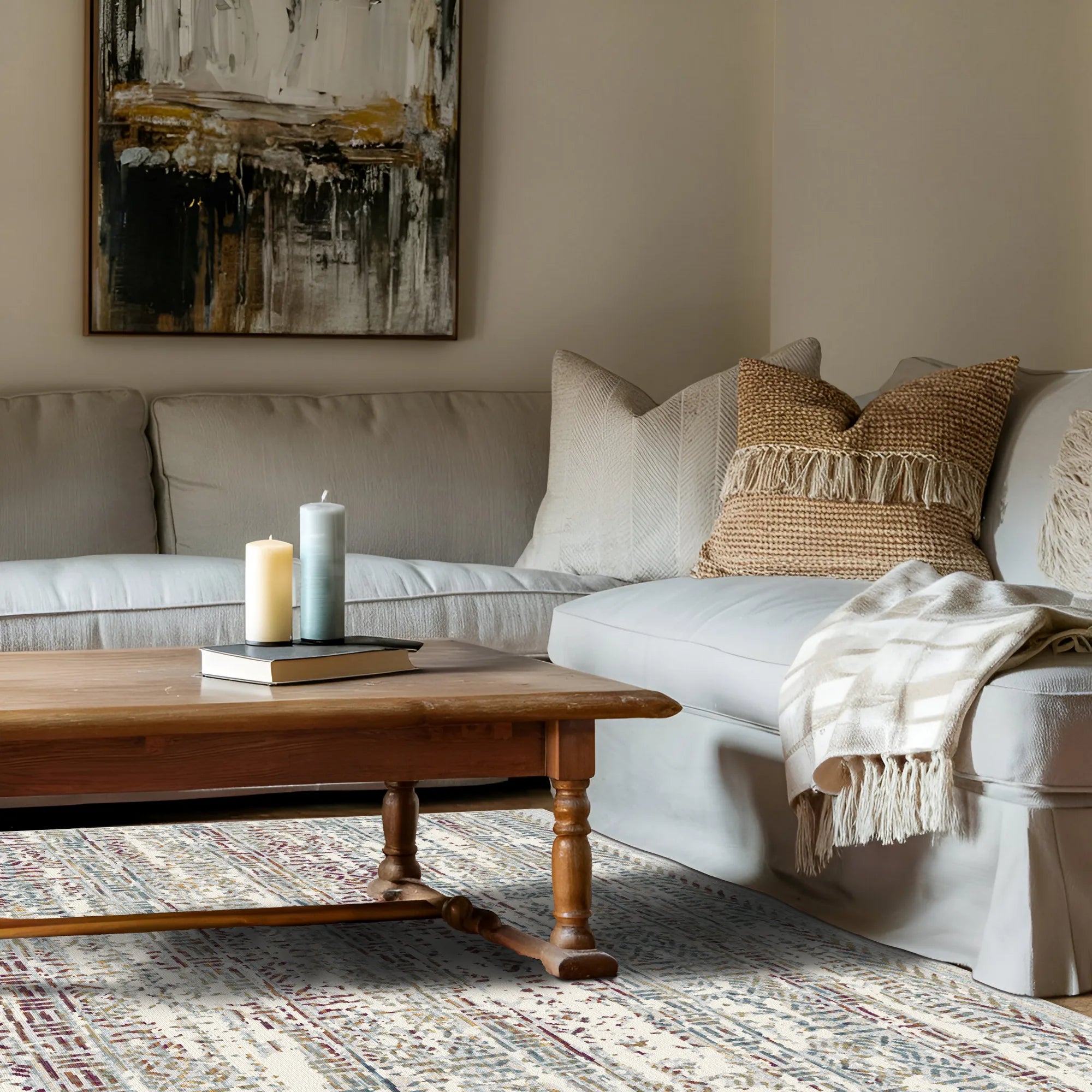 Vestige Crimson Linear Rug