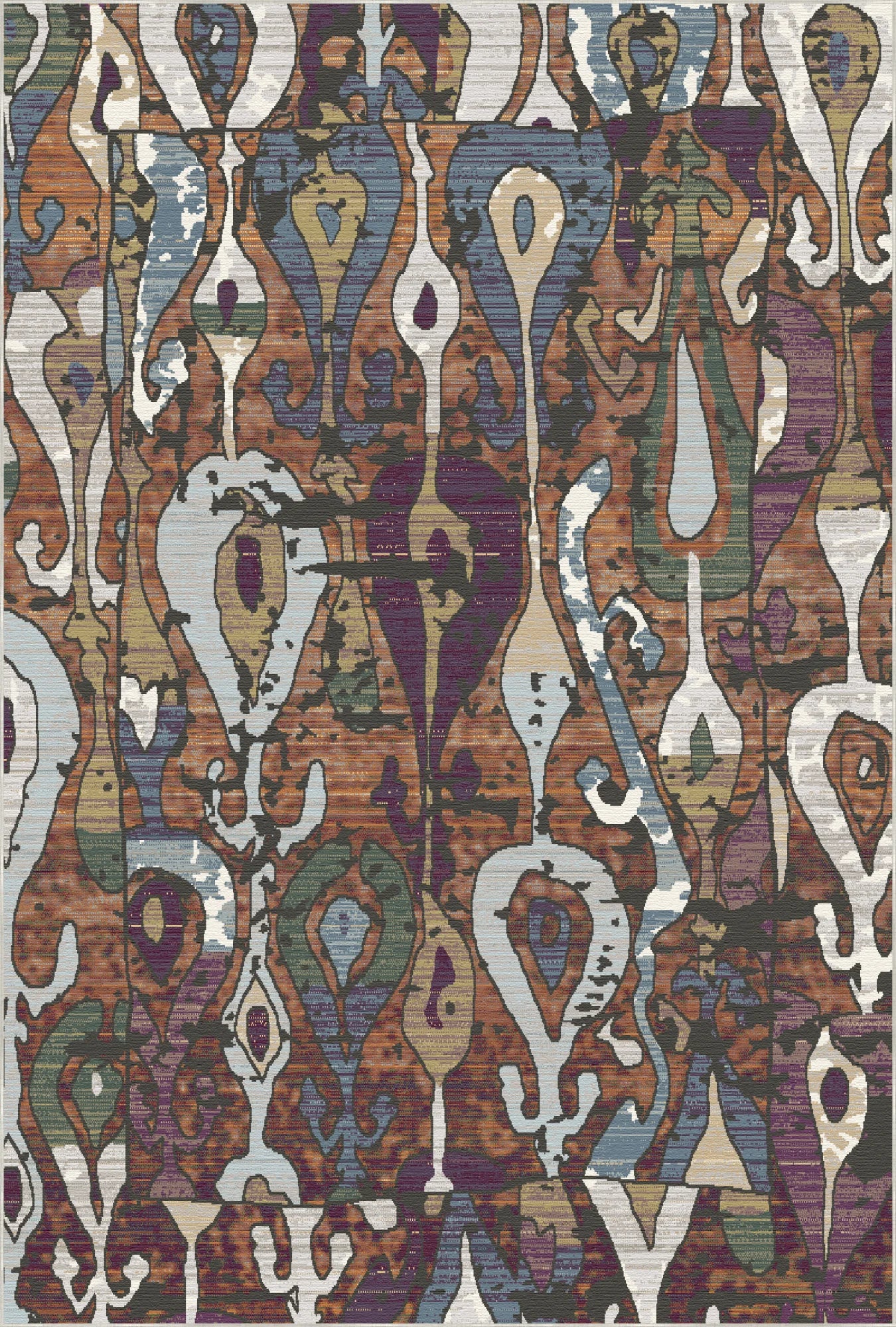 Amber Flux Abstract Rug