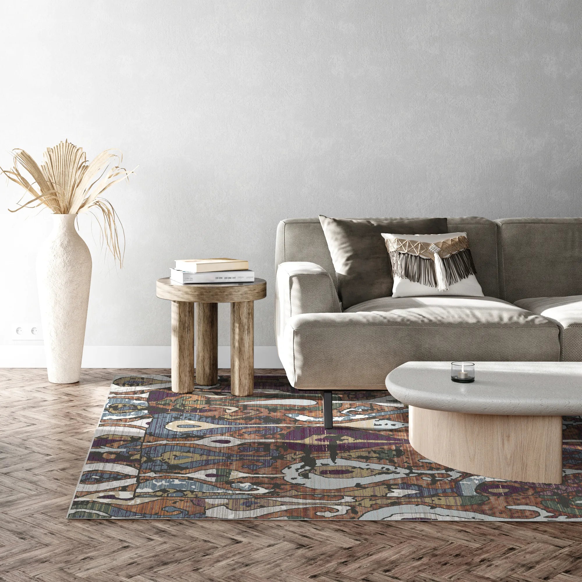 Amber Flux Abstract Rug