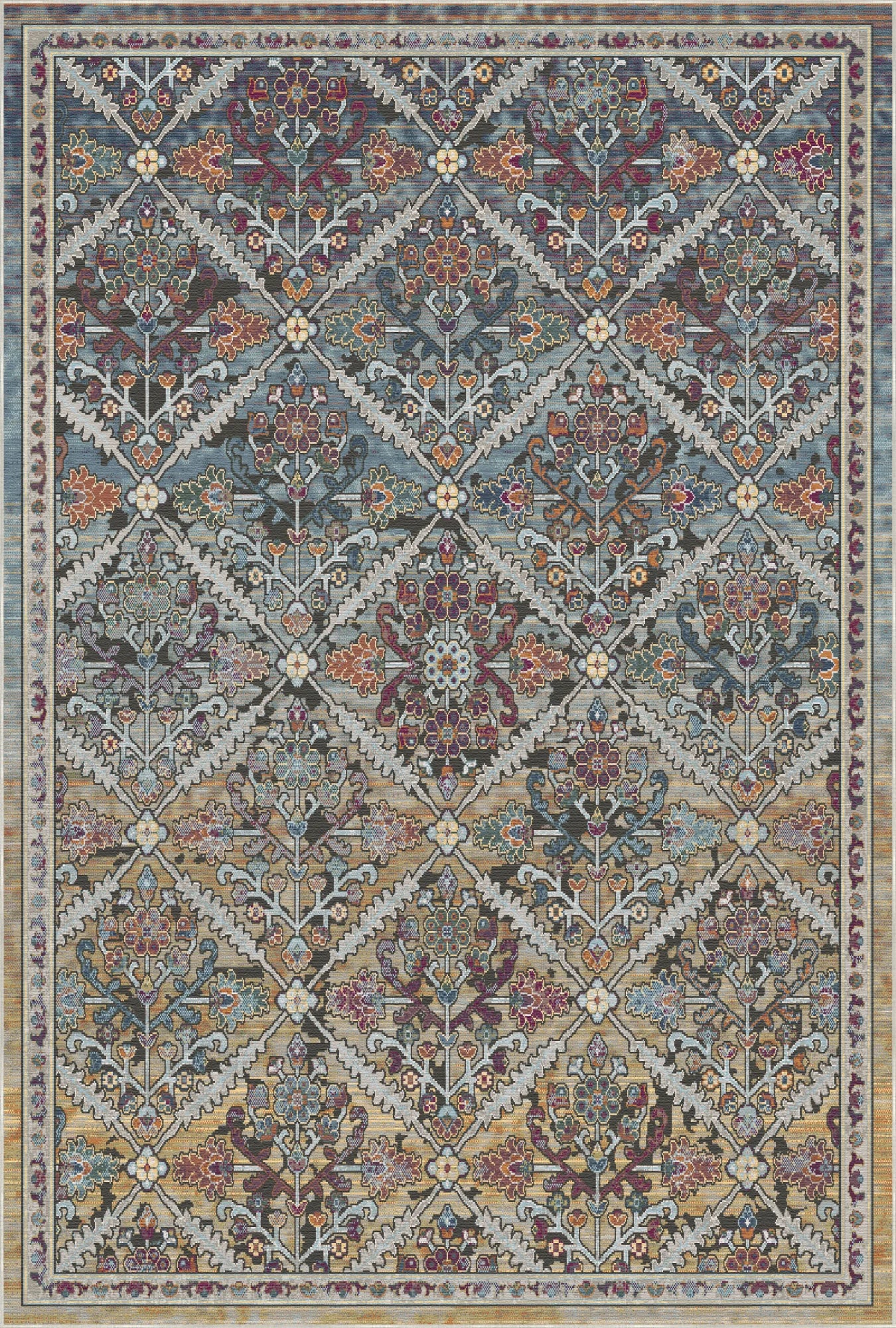 Regal Bloom Lattice Rug