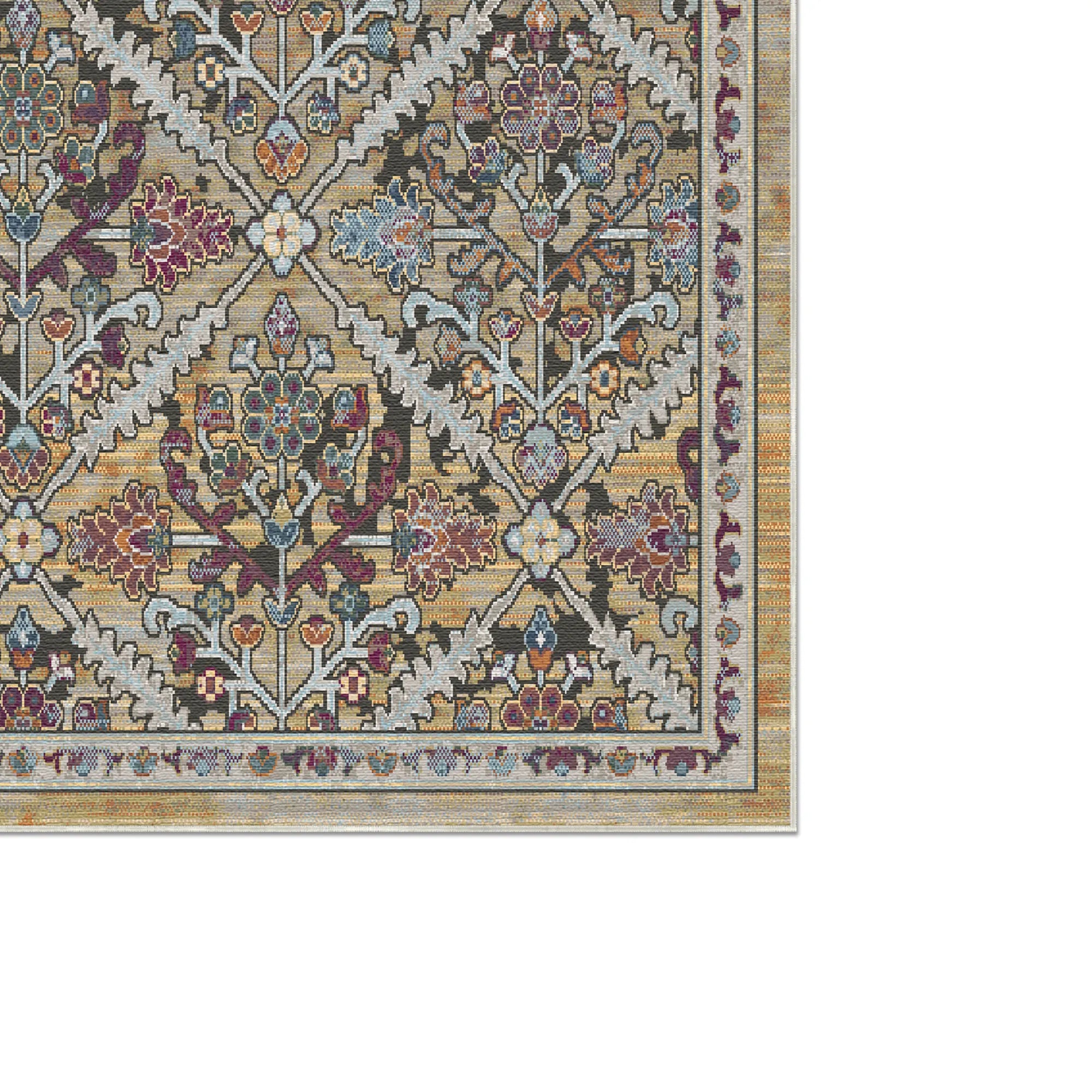 Regal Bloom Lattice Rug