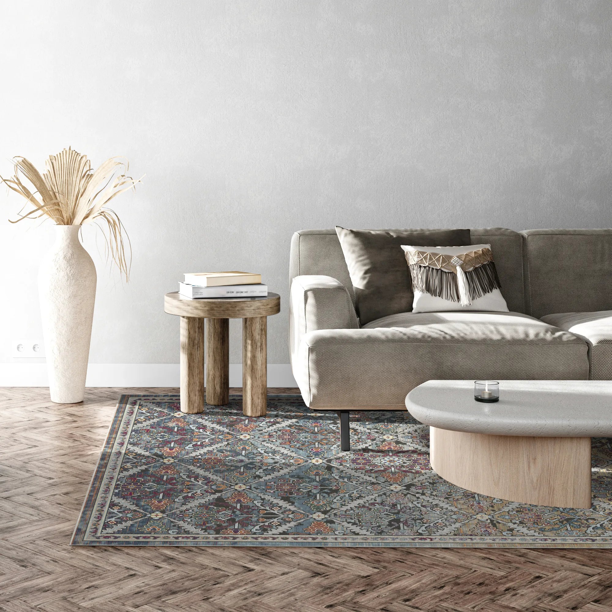 Regal Bloom Lattice Rug