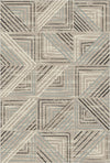 Taupe Labyrinth Geometric Washable Rug Taupe