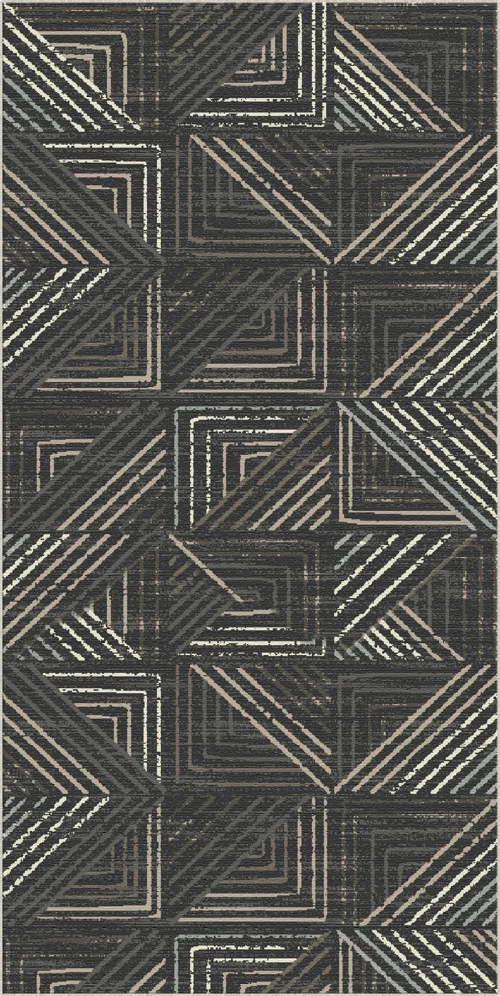 Graphite Grid Urban Washable Rug