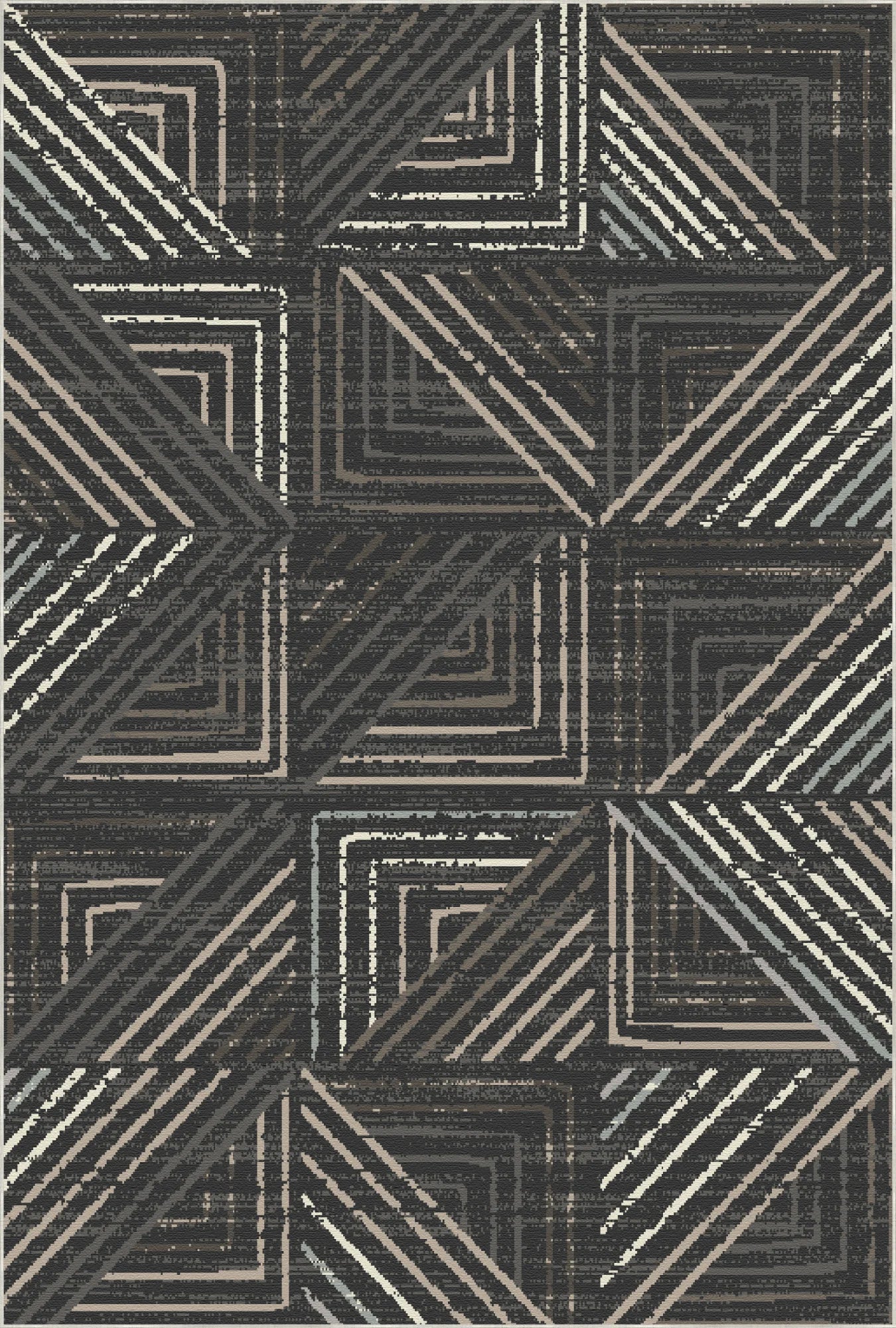 Graphite Grid Urban Washable Rug