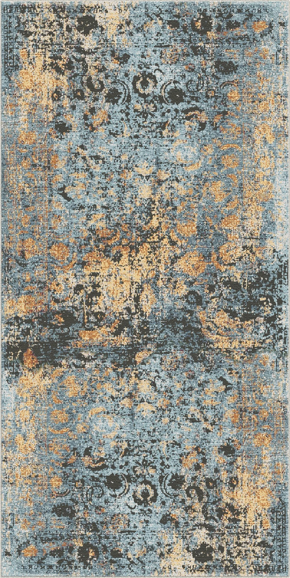 Azure Hearth Medallion Rug