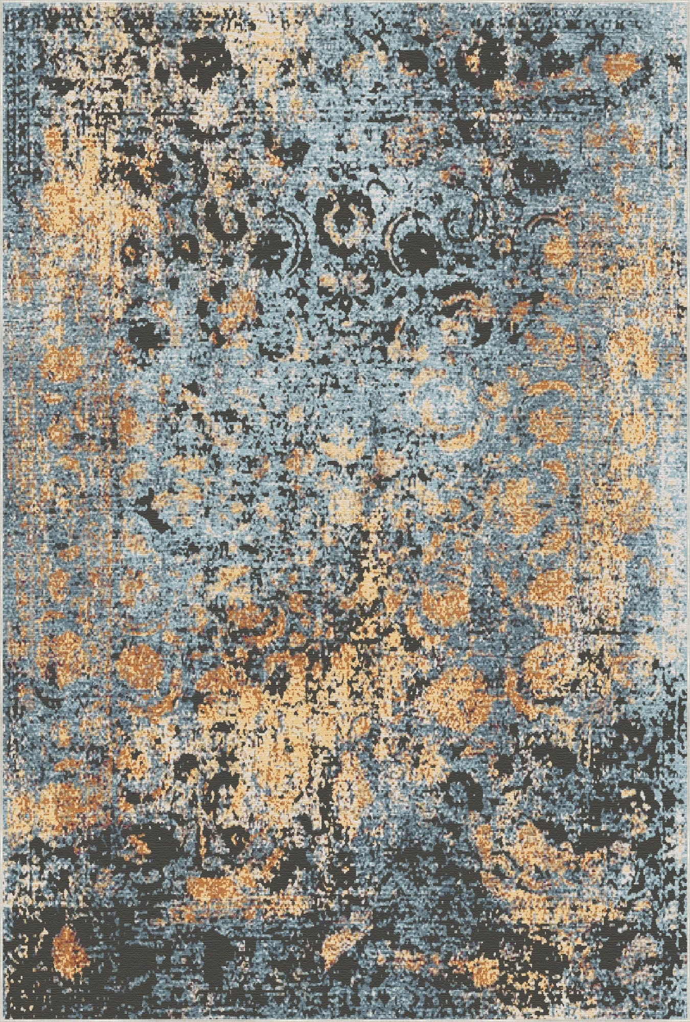 Azure Hearth Medallion Rug