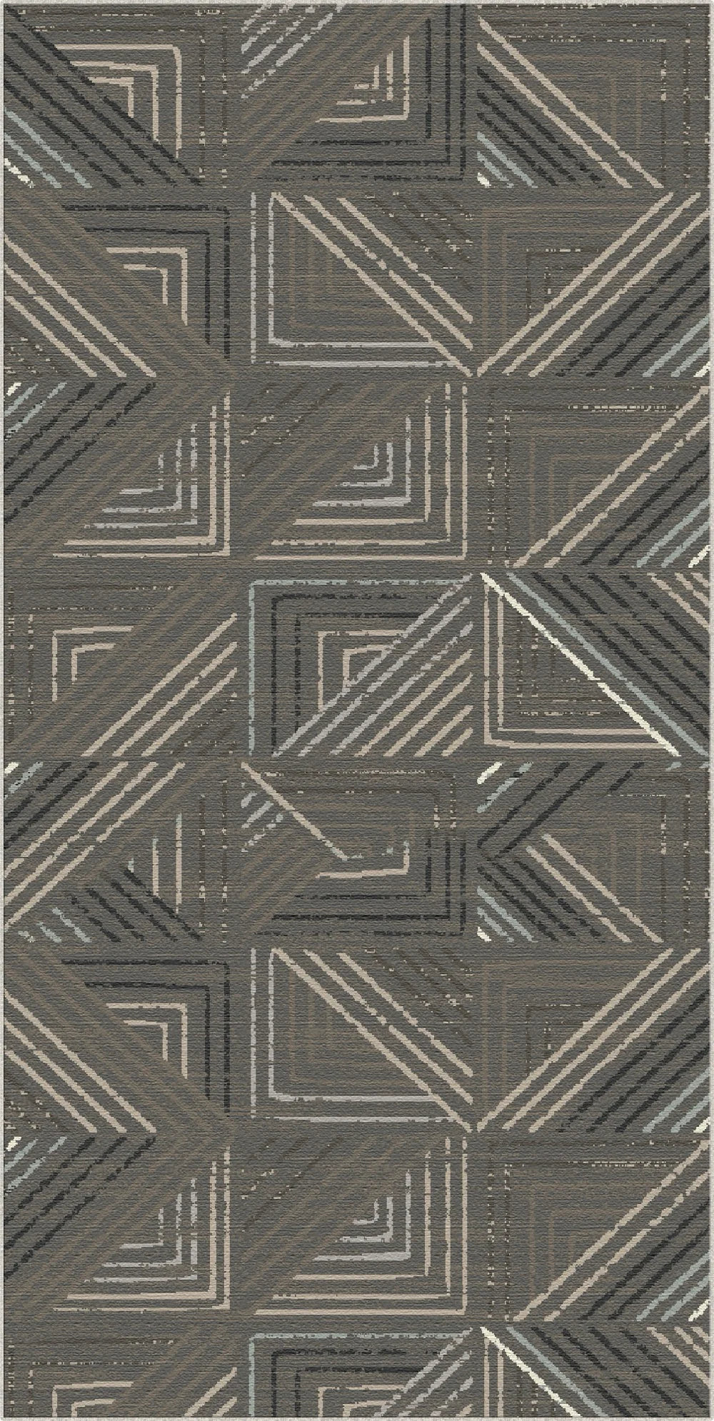 Slate Metro Geometric Washable Rug
