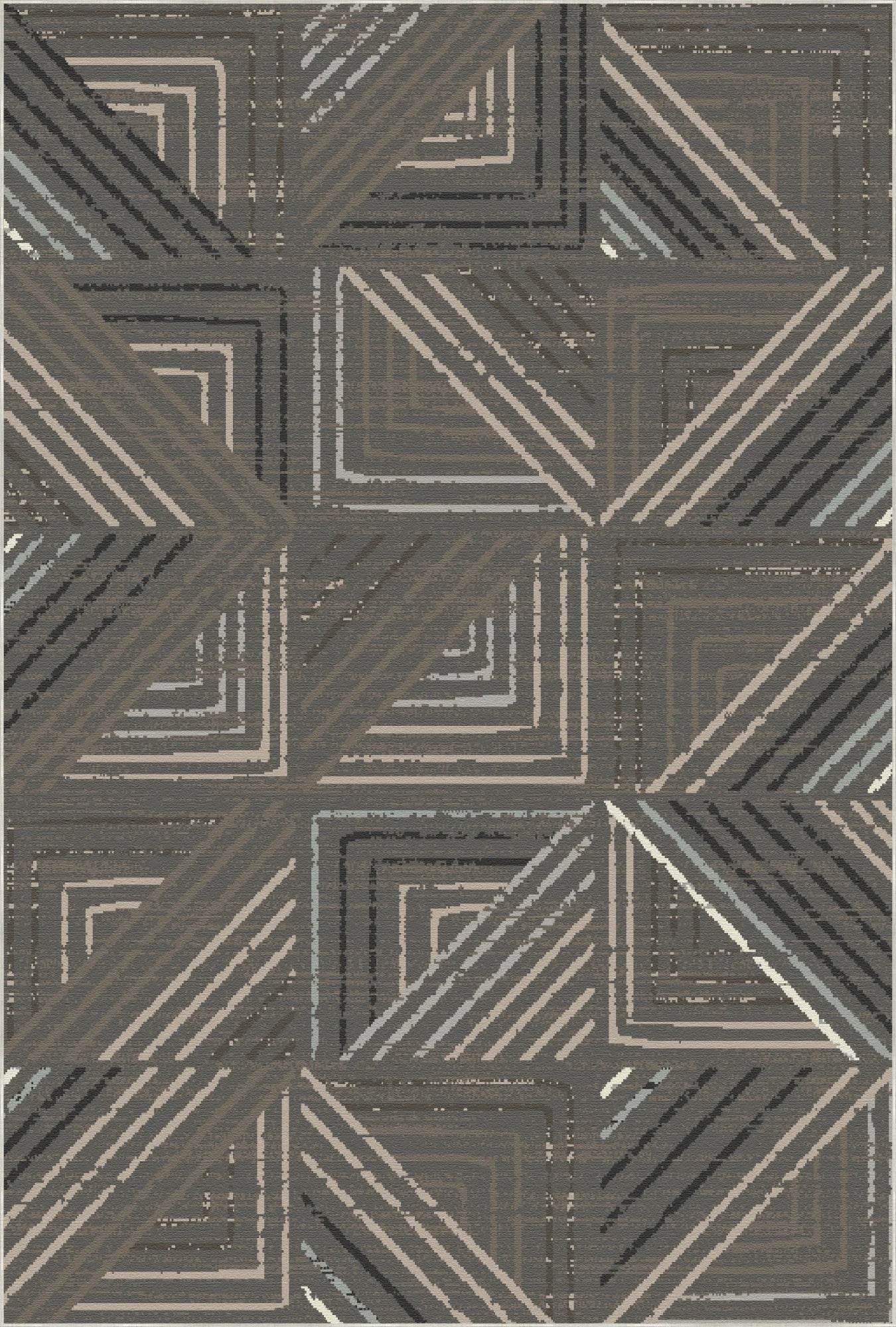 Slate Metro Geometric Washable Rug