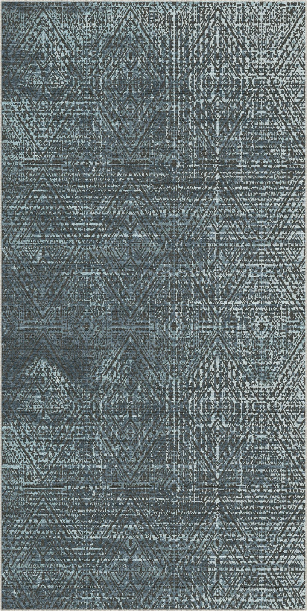 Cerulean Shadow Lattice Rug