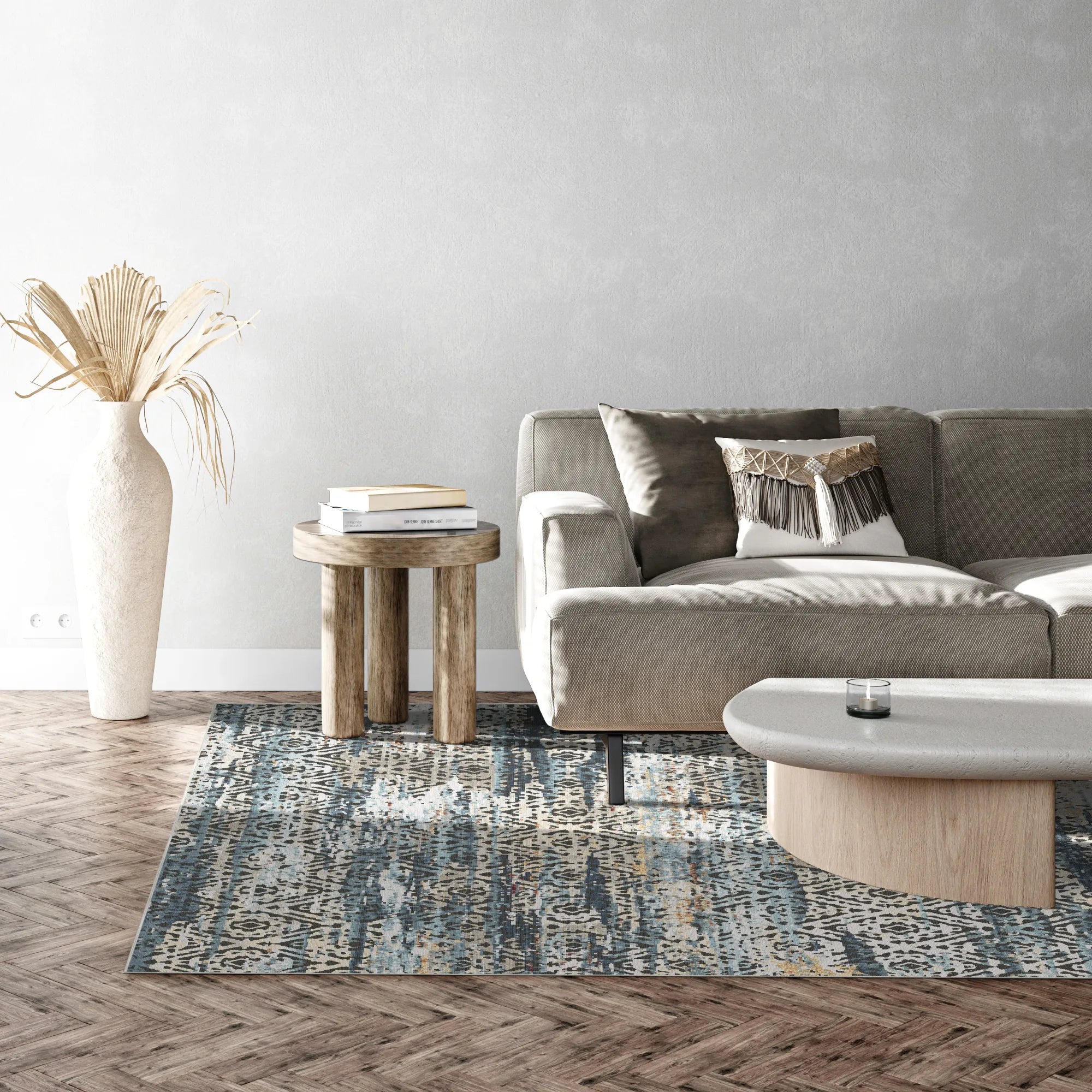 Tidal Crest Geometric Rug