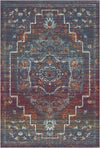 Nocturnal Stepped Medallion Rug Plum