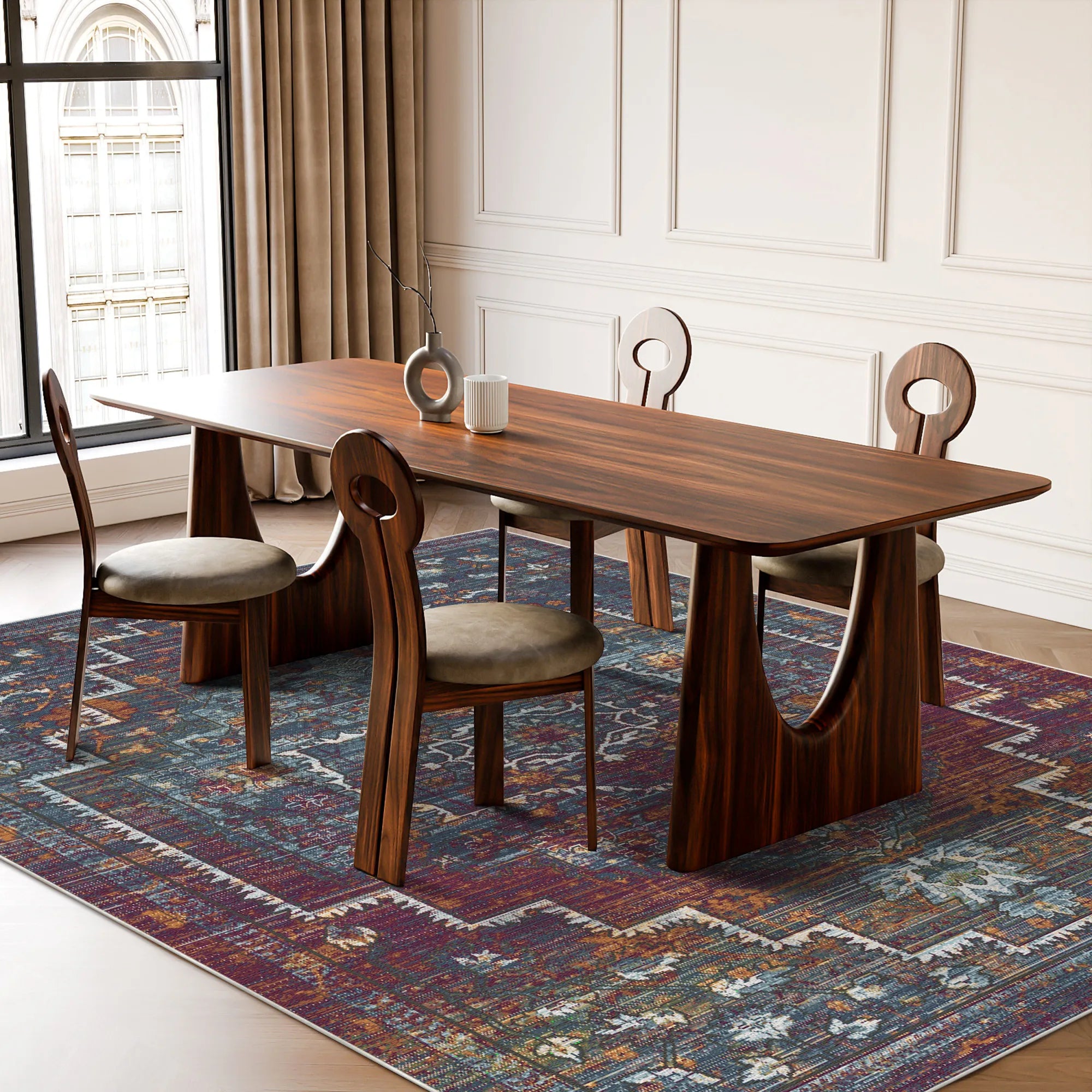 Nocturnal Stepped Medallion Rug