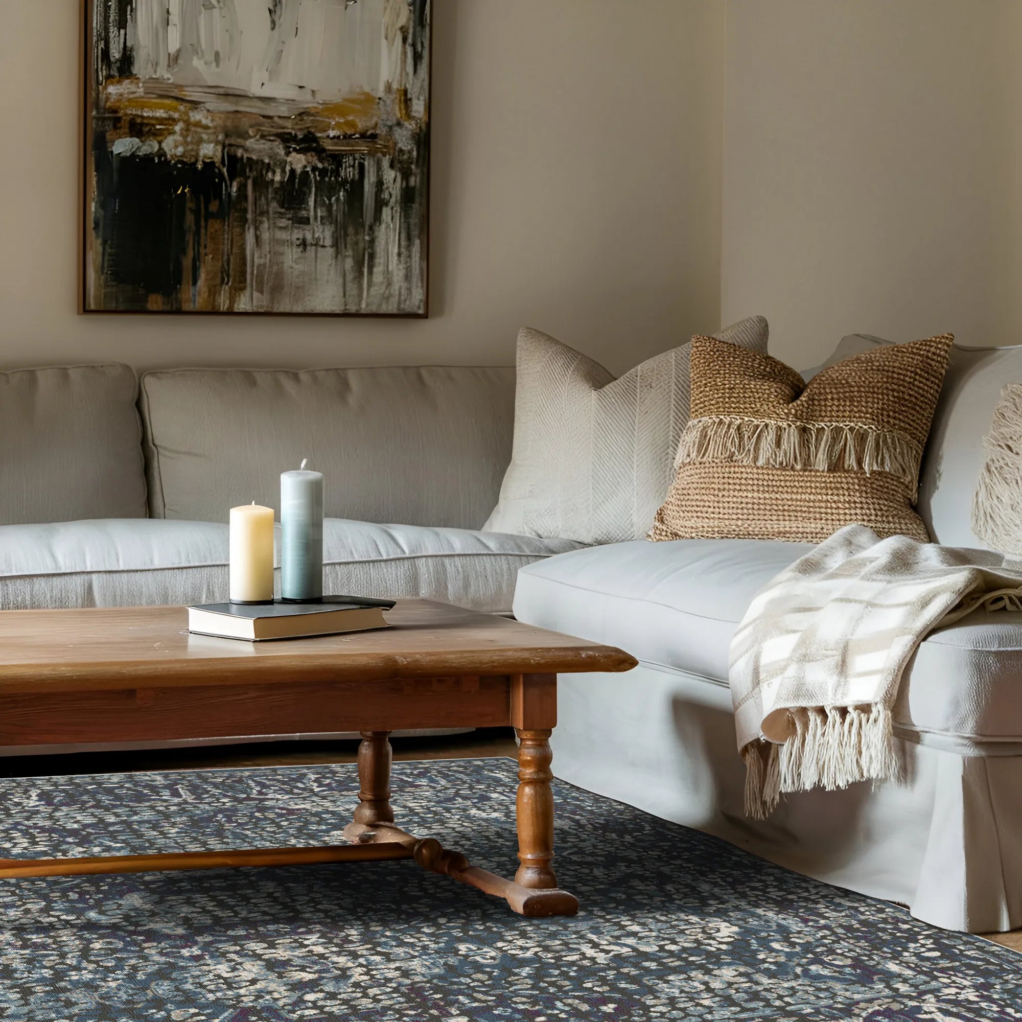 Celestial Frost Pointillist Rug