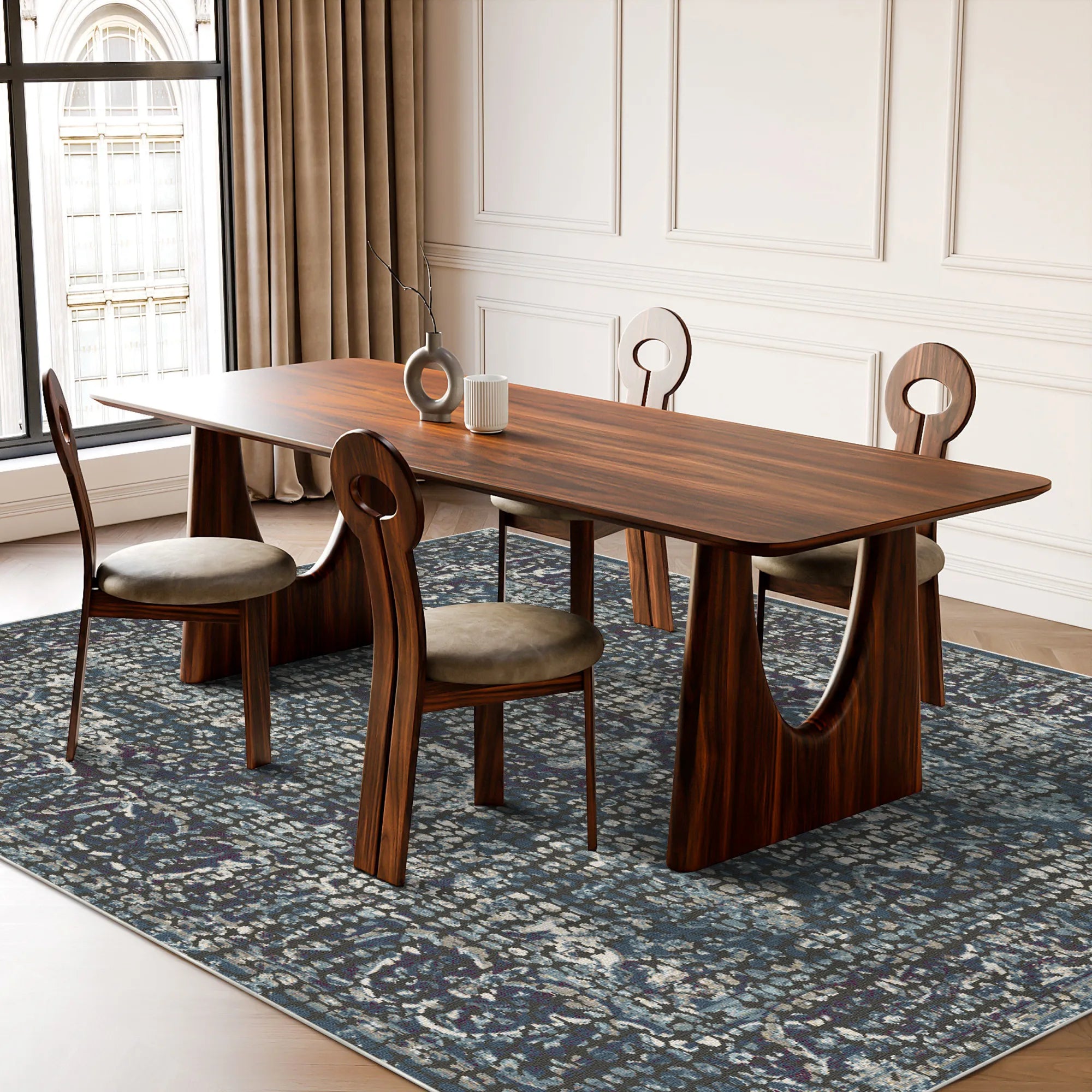 Celestial Frost Pointillist Rug