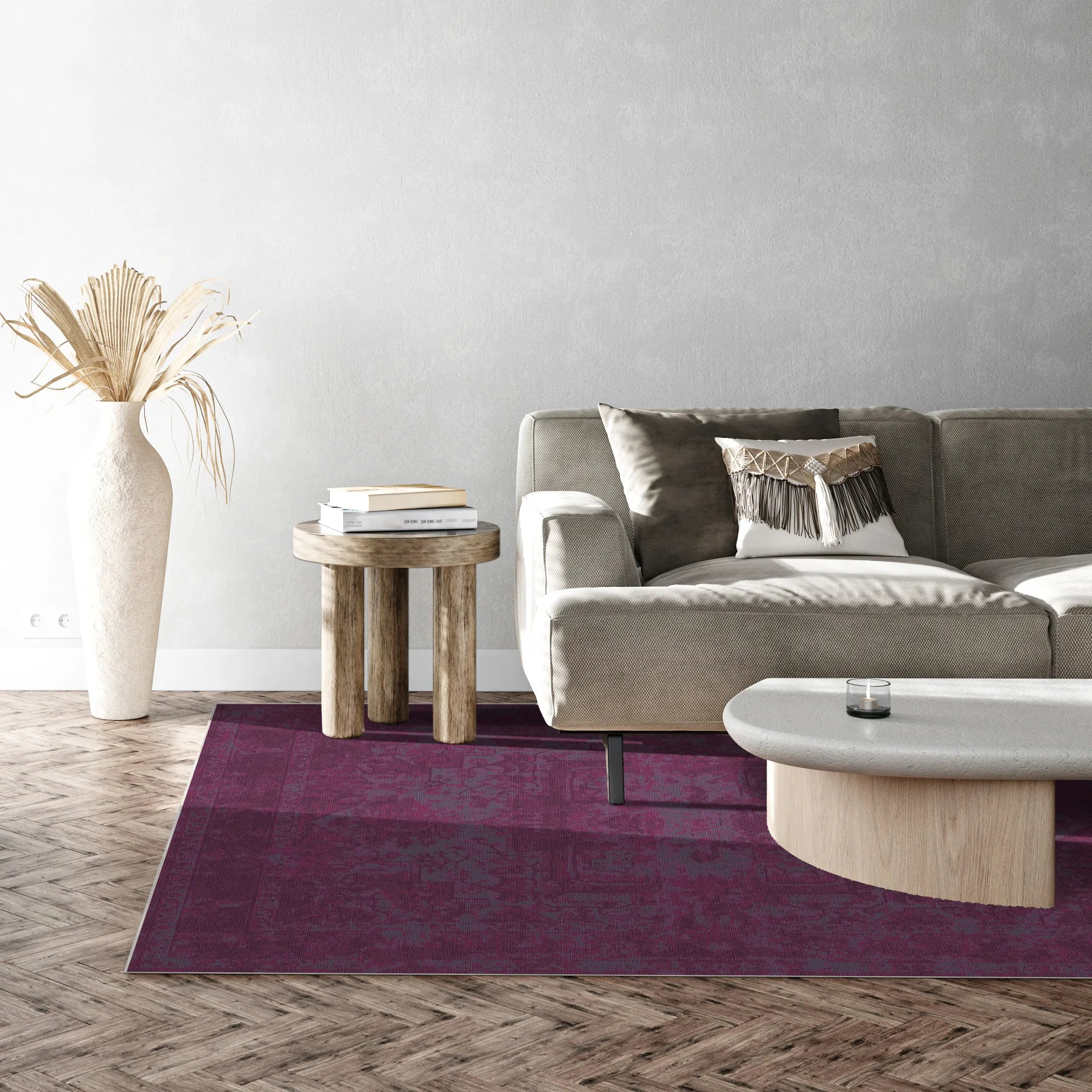 Sovereign Magenta Erased Medallion Rug