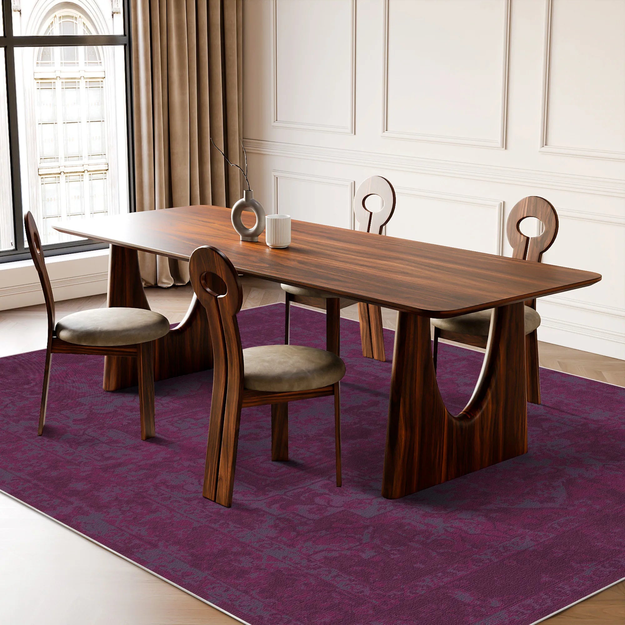 Sovereign Magenta Erased Medallion Rug