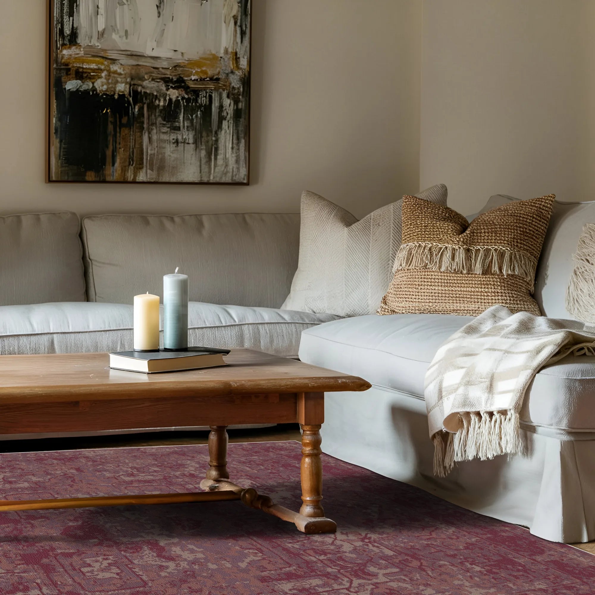 Sienna Ember Erased Medallion Rug