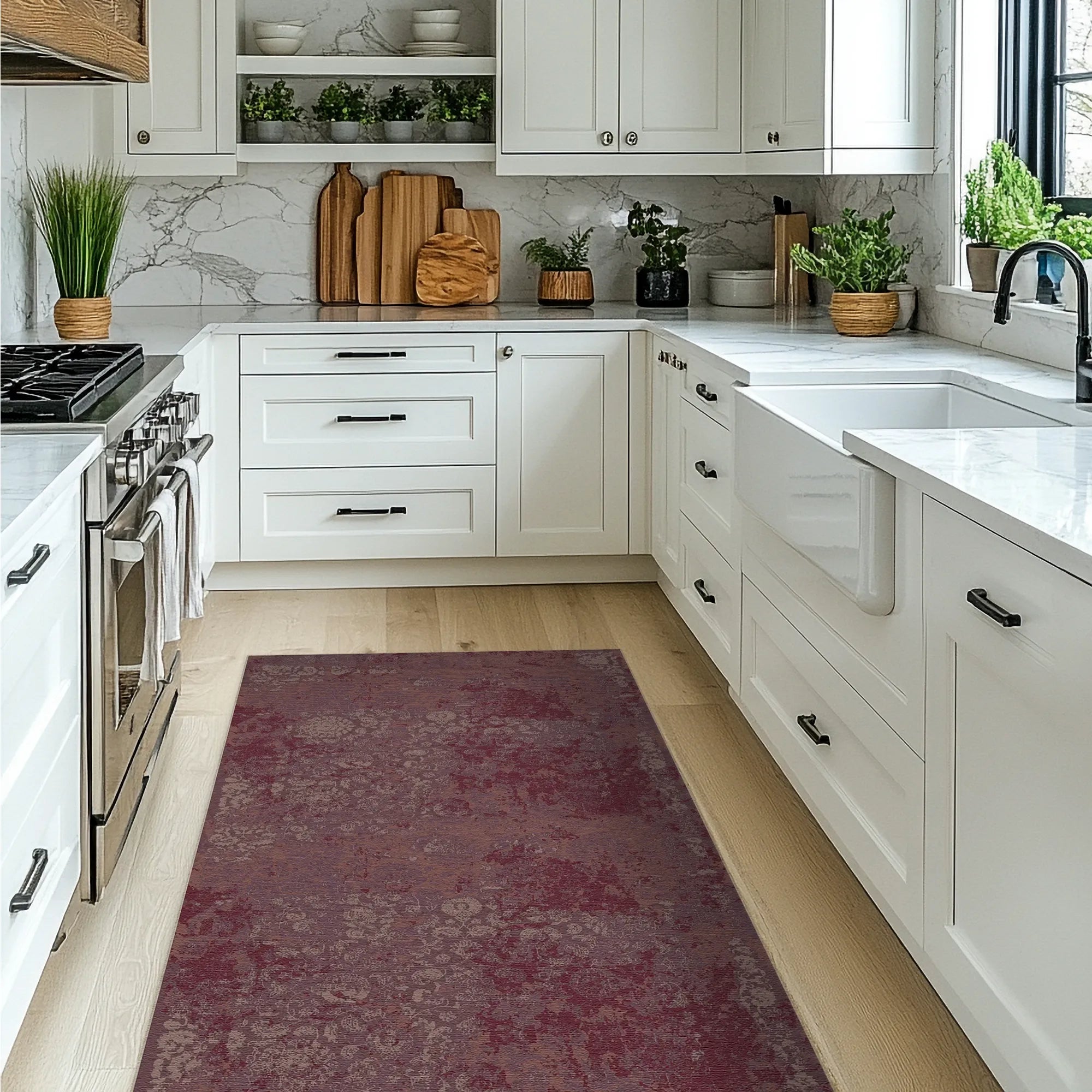 Sanguine Shadow Erased Rug