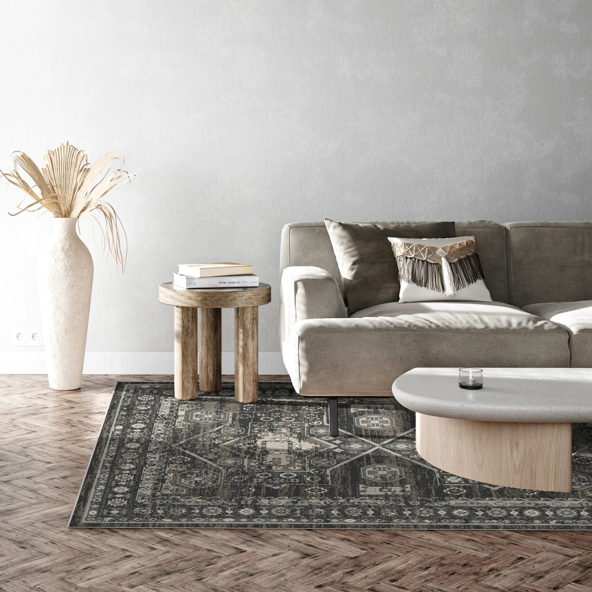 Midnight Cave Vintage Washable Rug