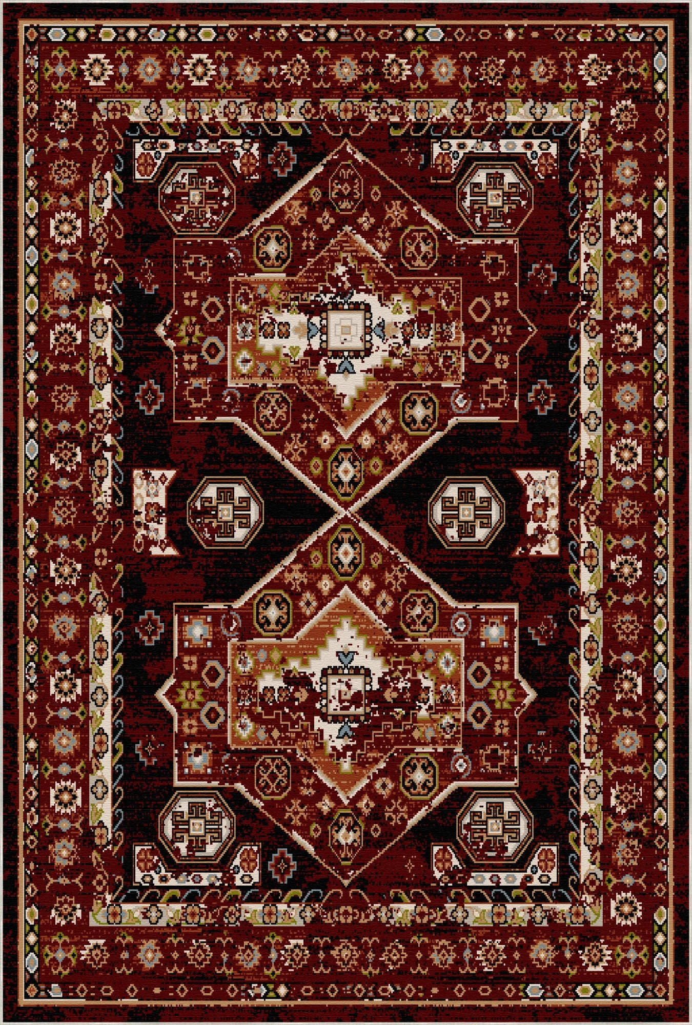 Crimson Shiraz Vintage Washable Rug