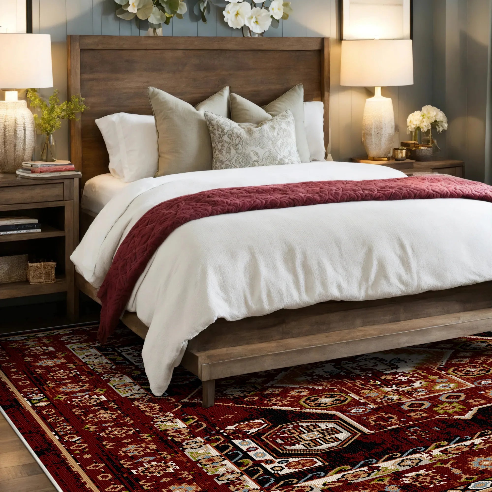 Crimson Shiraz Vintage Washable Rug