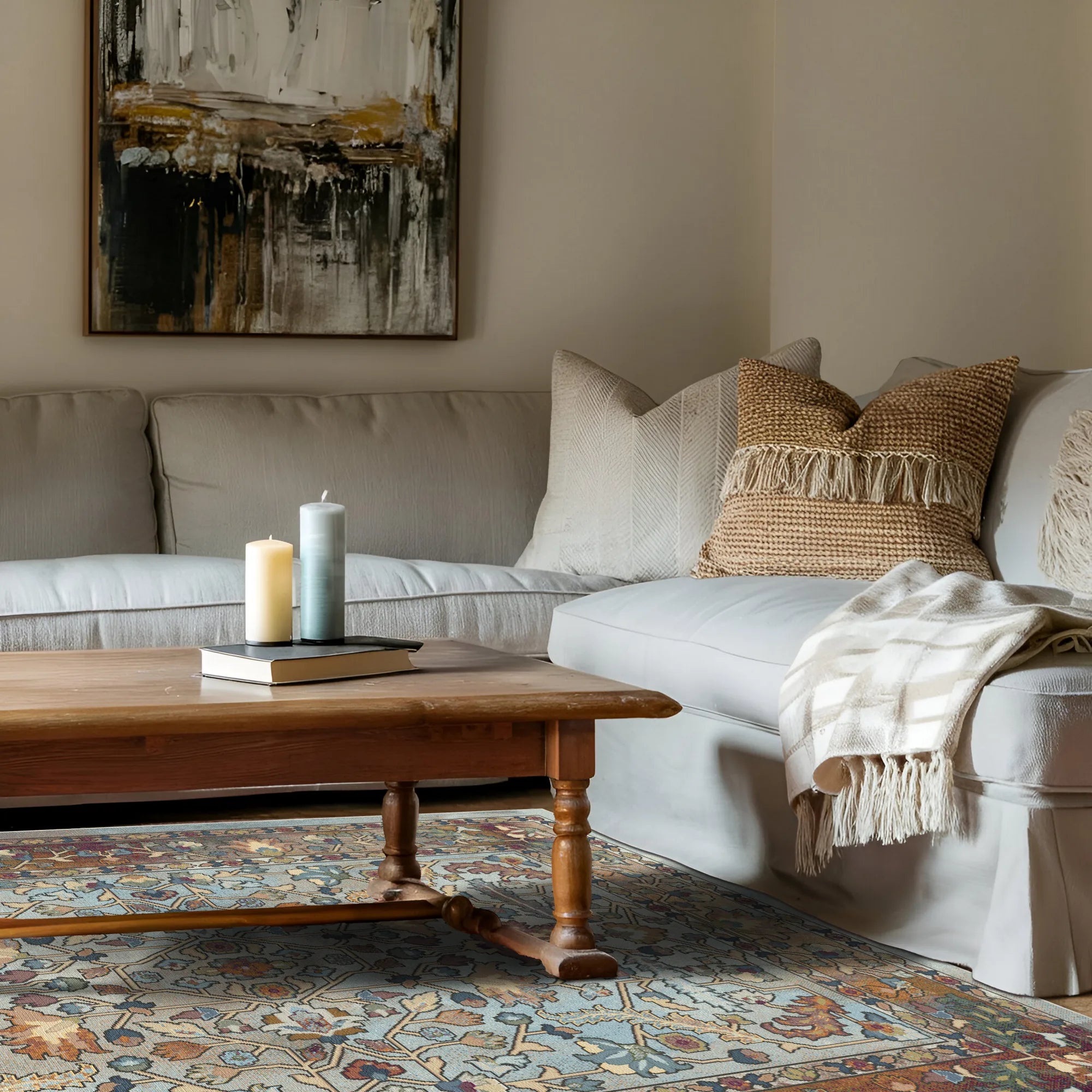 Azure Heirloom Floral Rug