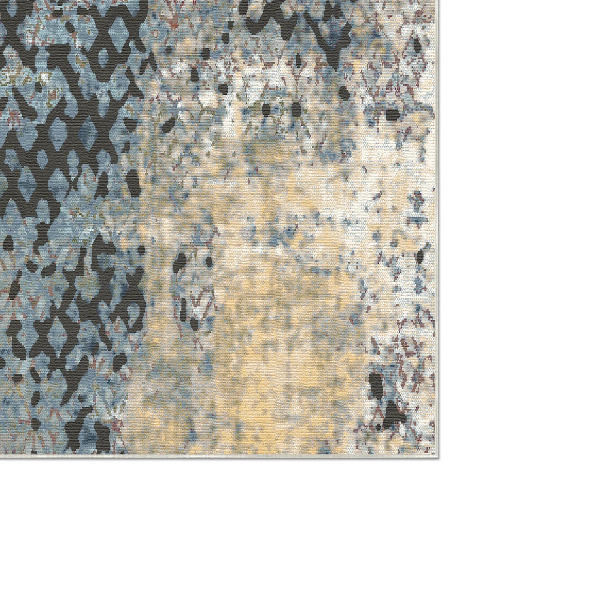 Vintage Blue Distressed Trellis Rug