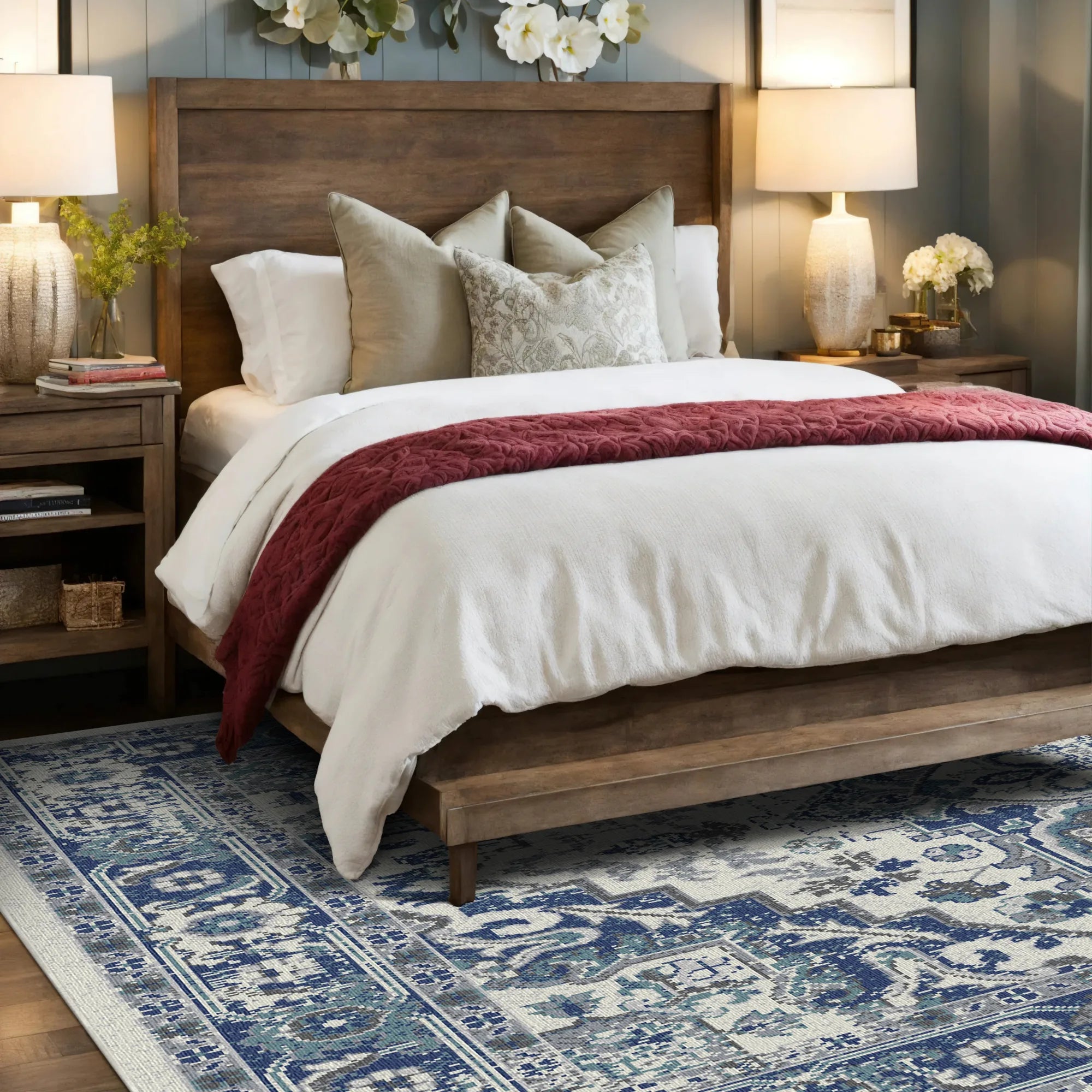 Caspian Indigo Vintage Washable Rug