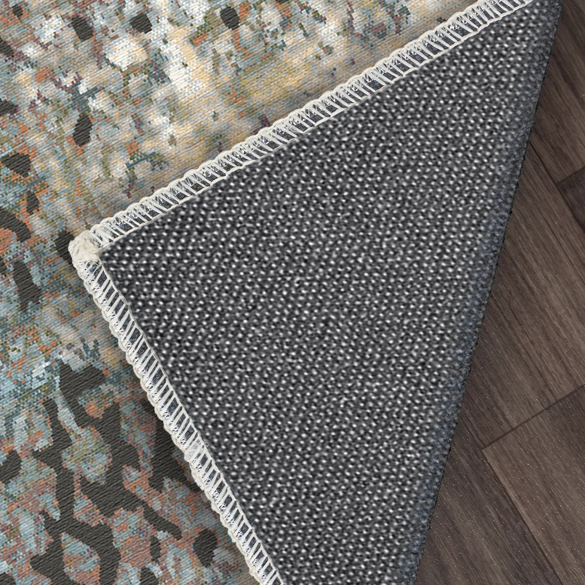 Vintage Rust and Gray Distressed Rug