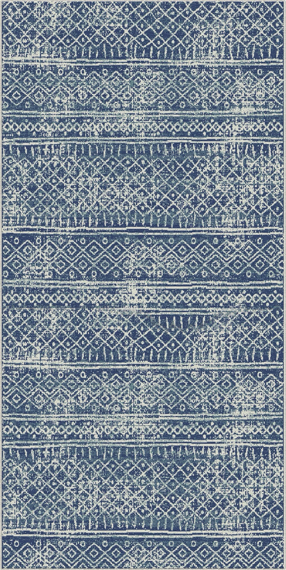 Indigo Horizon Tribal Washable Rug