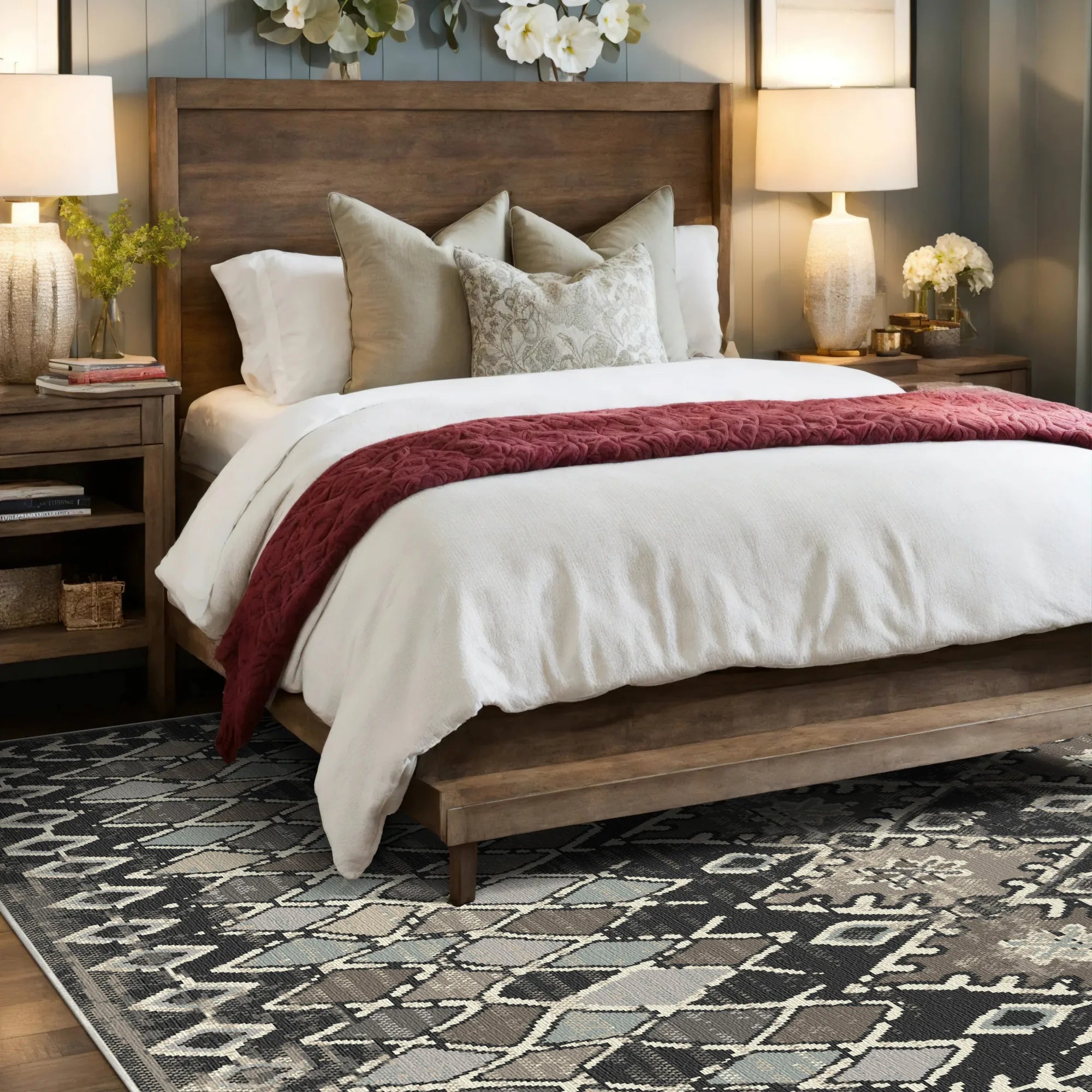 Mayan Night Tribal Washable Rug