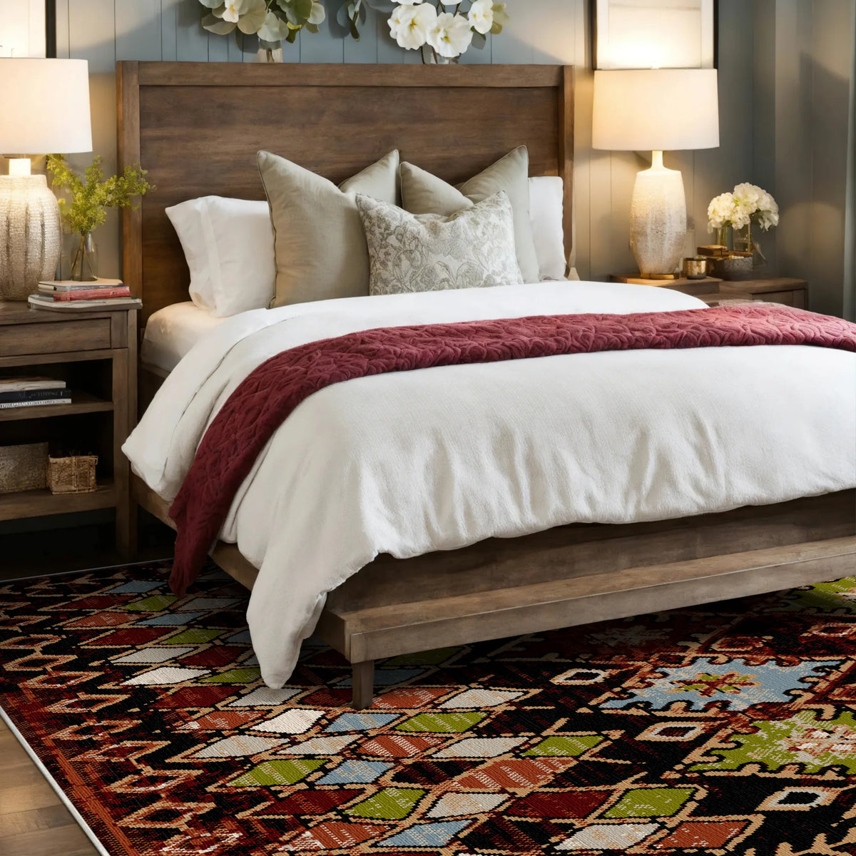 Aztec Washable Rug Aztec Ember Tribal Washable Rug – Bella Rugs