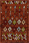 Canyon Clay Tribal Washable Rug Rust