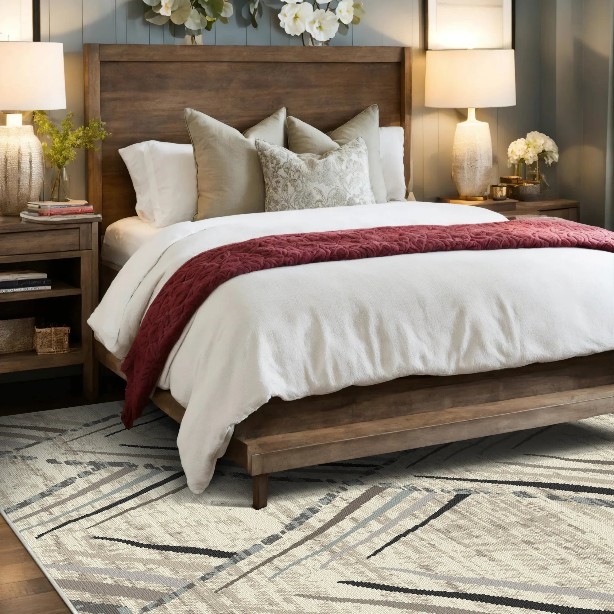 Aspen Sketch Geometric Washable Rug