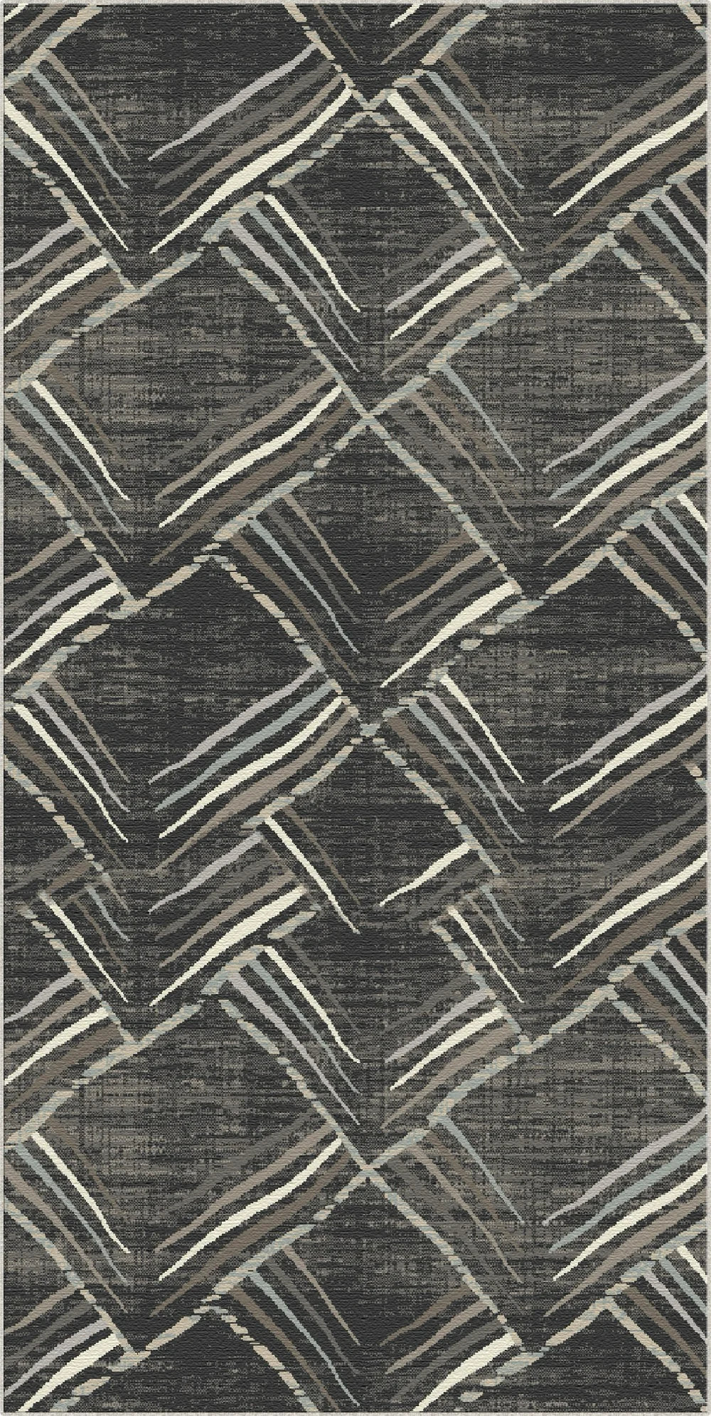 Graphite Sketch Geometric Washable Rug