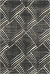 Graphite Sketch Geometric Washable Rug Anthracite