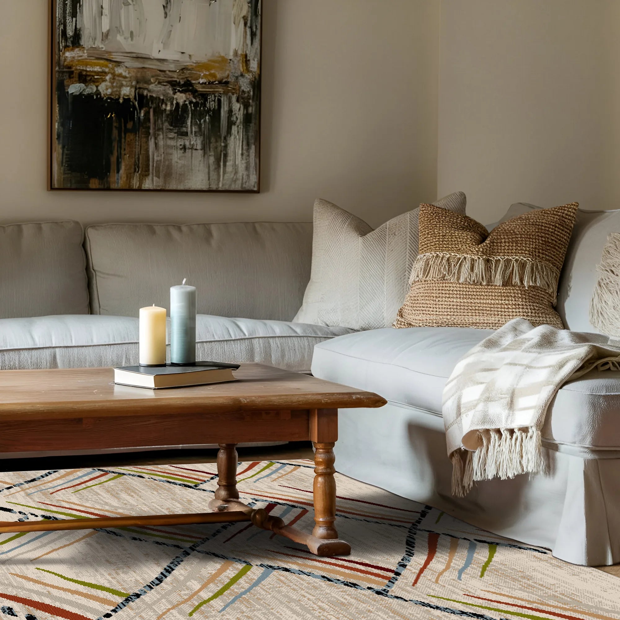 Sierra Sketch Geometric Washable Rug