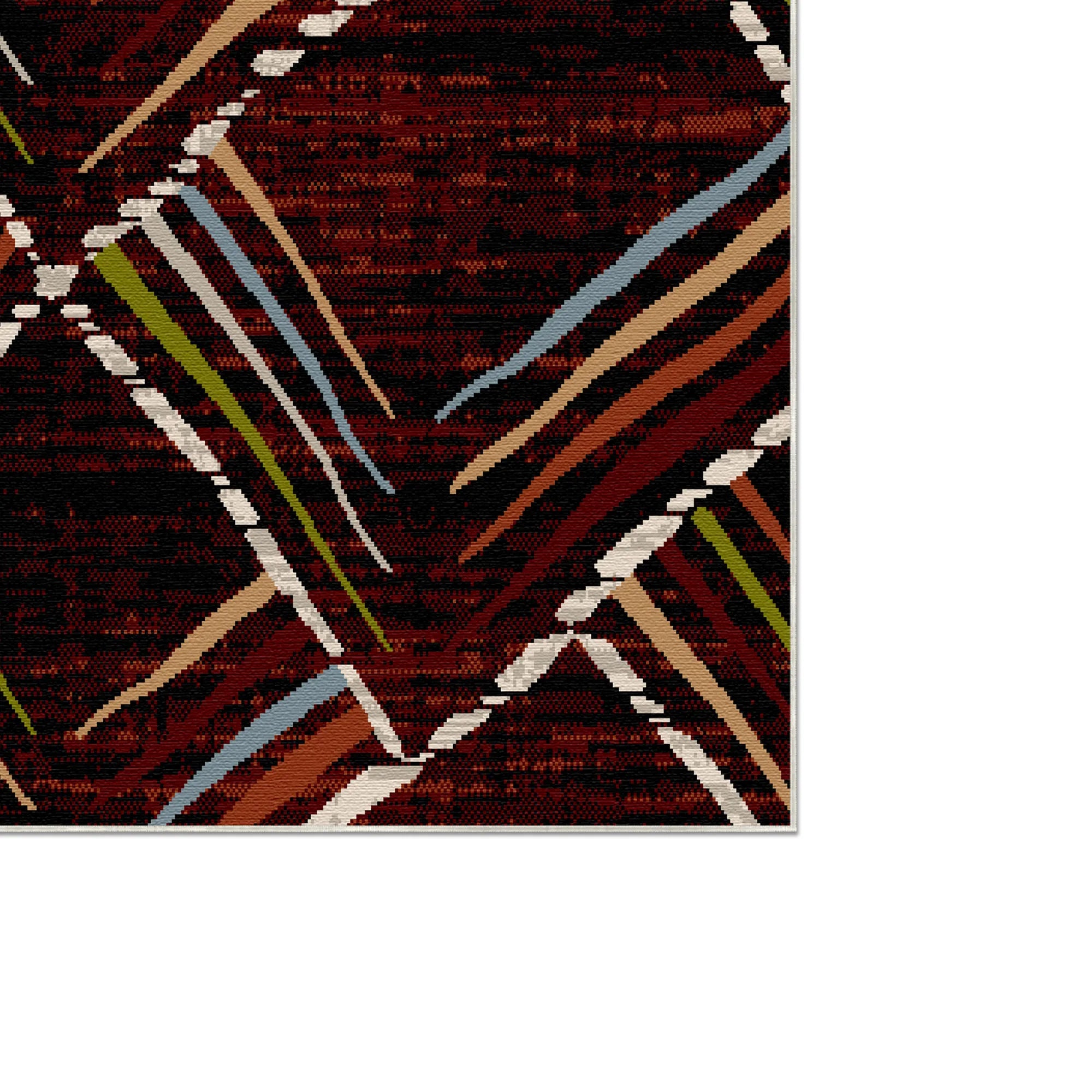 Mahogany Sketch Geometric Washable Rug