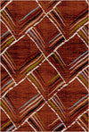 Sienna Sketch Geometric Washable Rug Rust