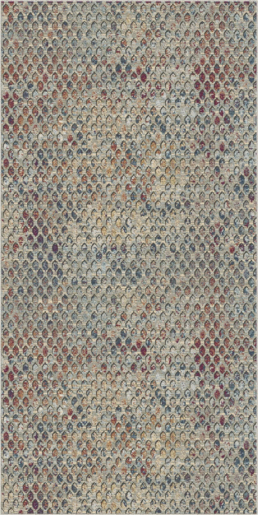 Cerulean Mosaic Erased Petal Rug