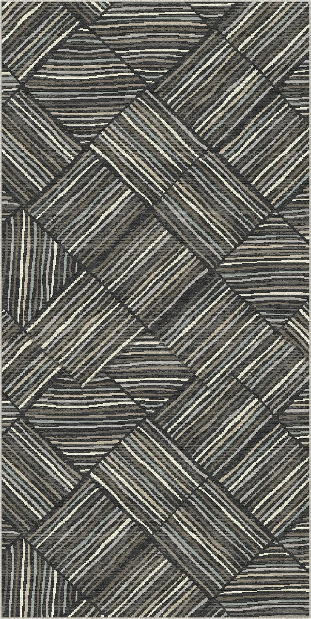Stockholm Charcoal Linear Washable Rug