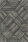 Stockholm Charcoal Linear Washable Rug Anthracite