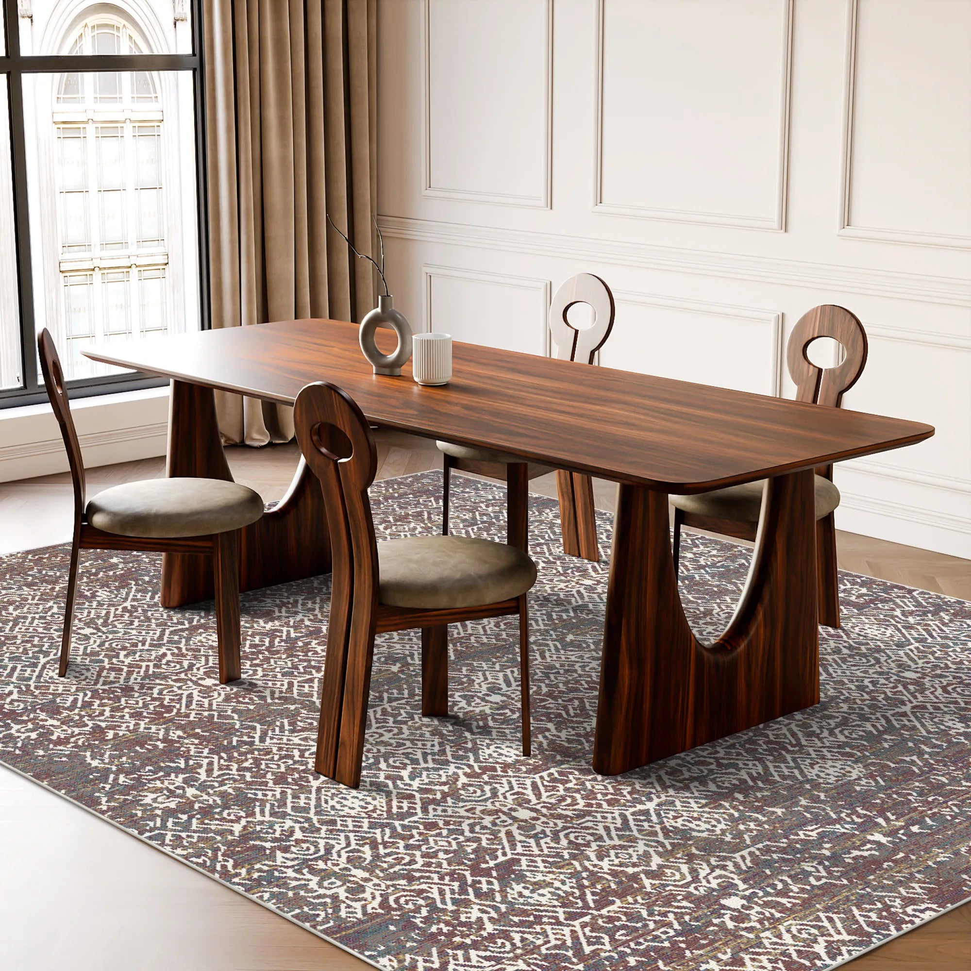 Alabaster Oracle Erased Tribal Rug