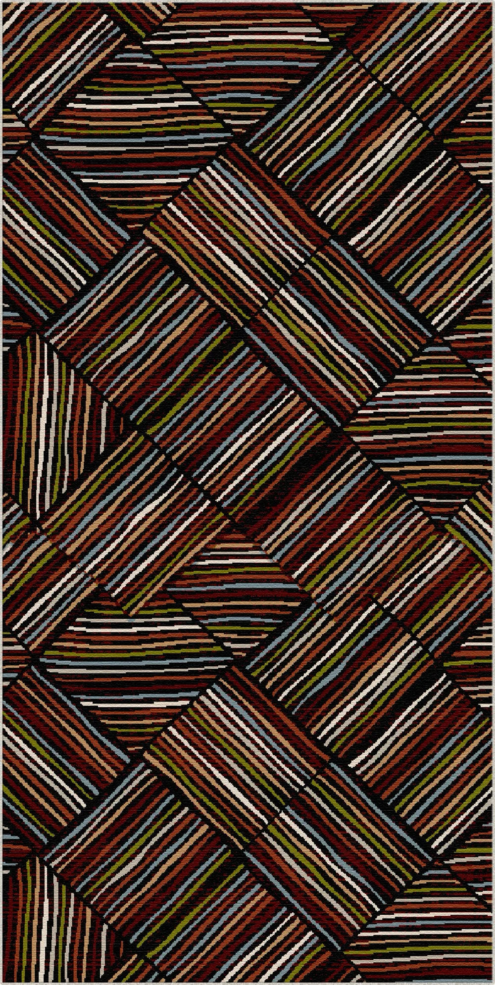 Helsinki Midnight Linear Washable Rug