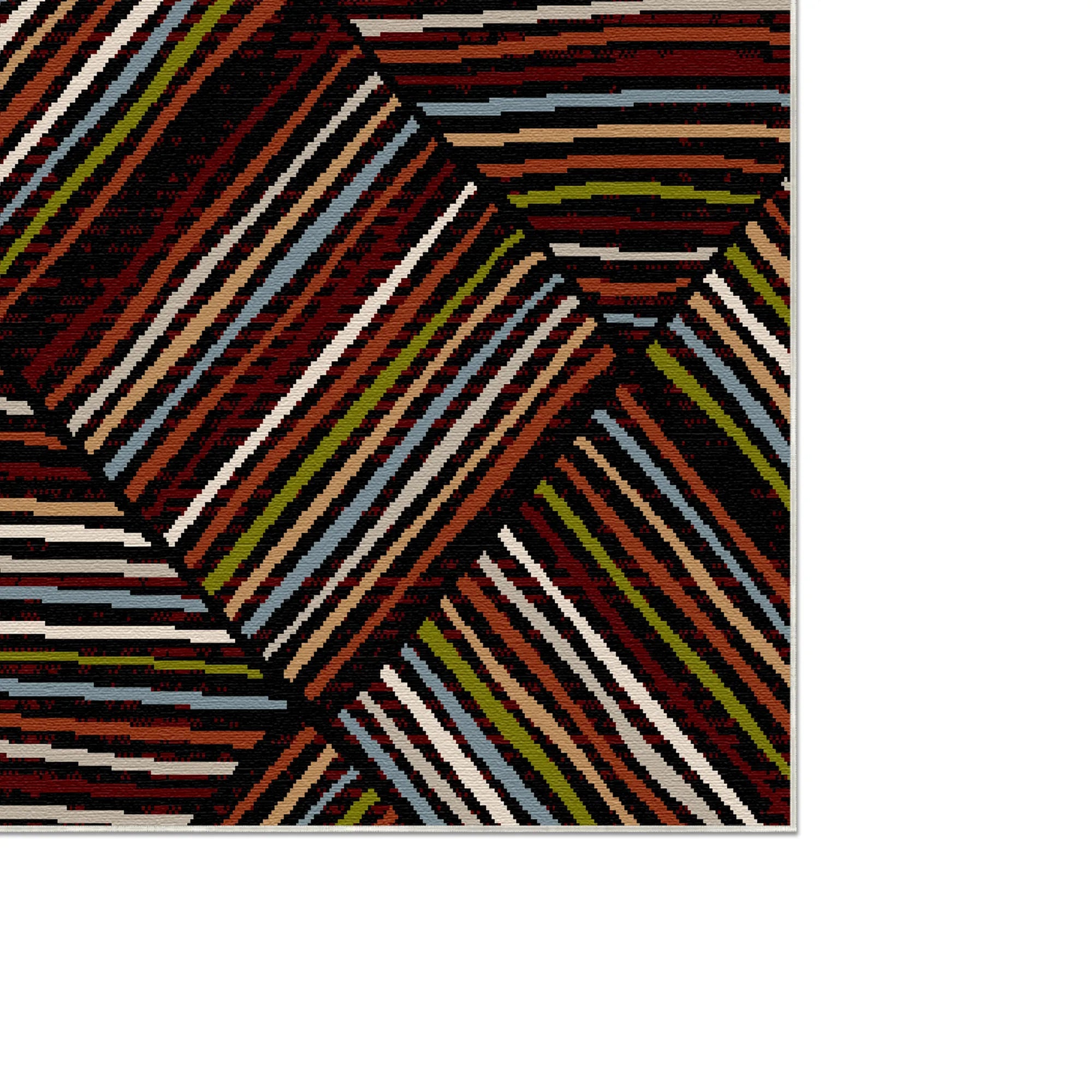 Helsinki Midnight Linear Washable Rug