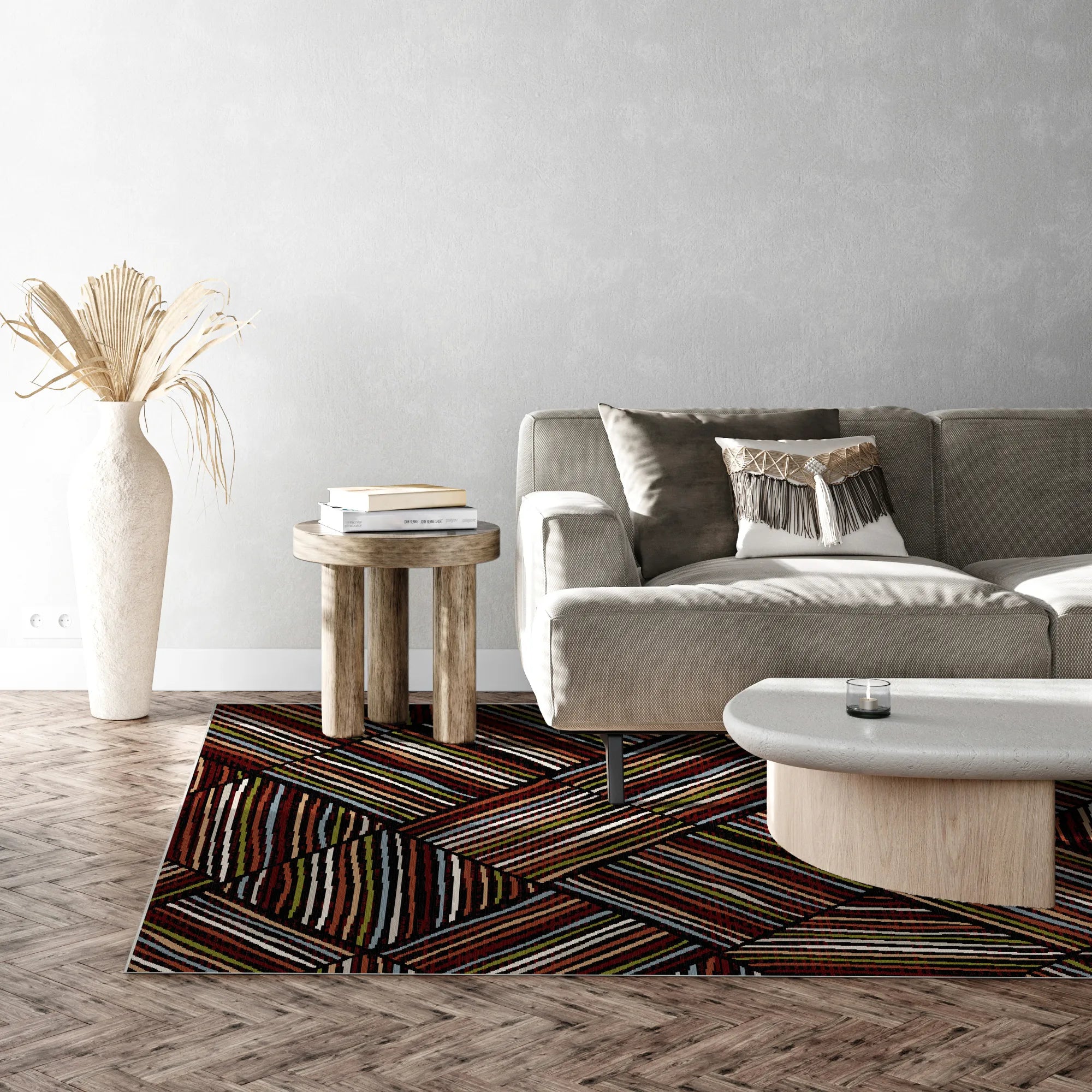 Helsinki Midnight Linear Washable Rug