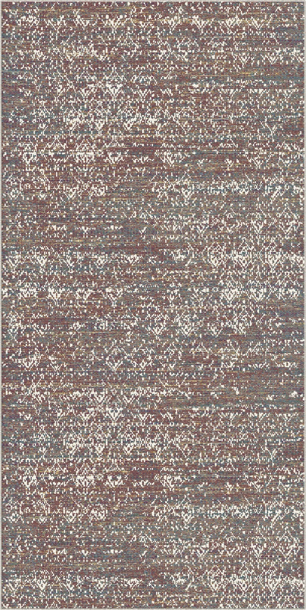 Crimson Relic Erased Tribal Rug