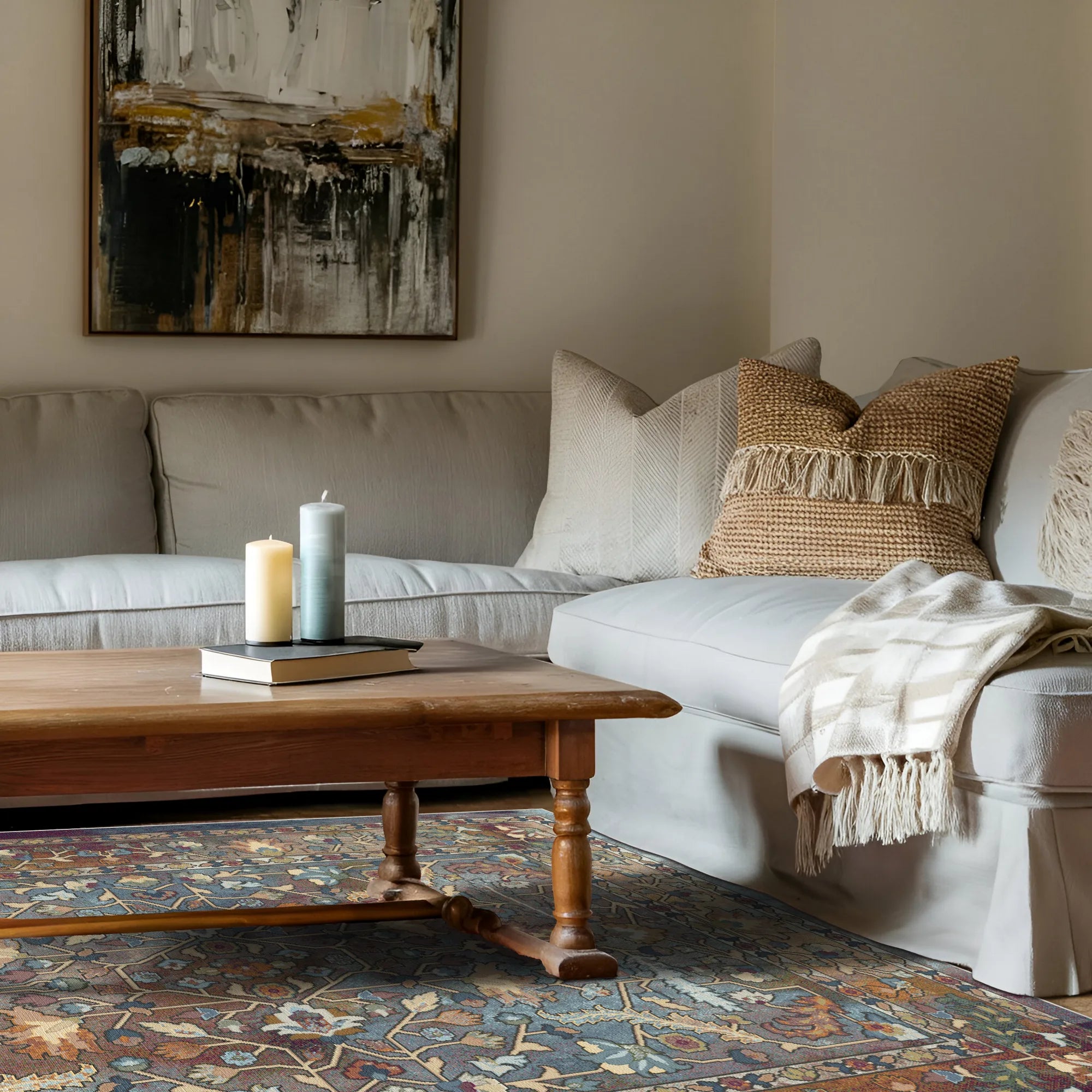 Azure Echo Antique Floral Rug