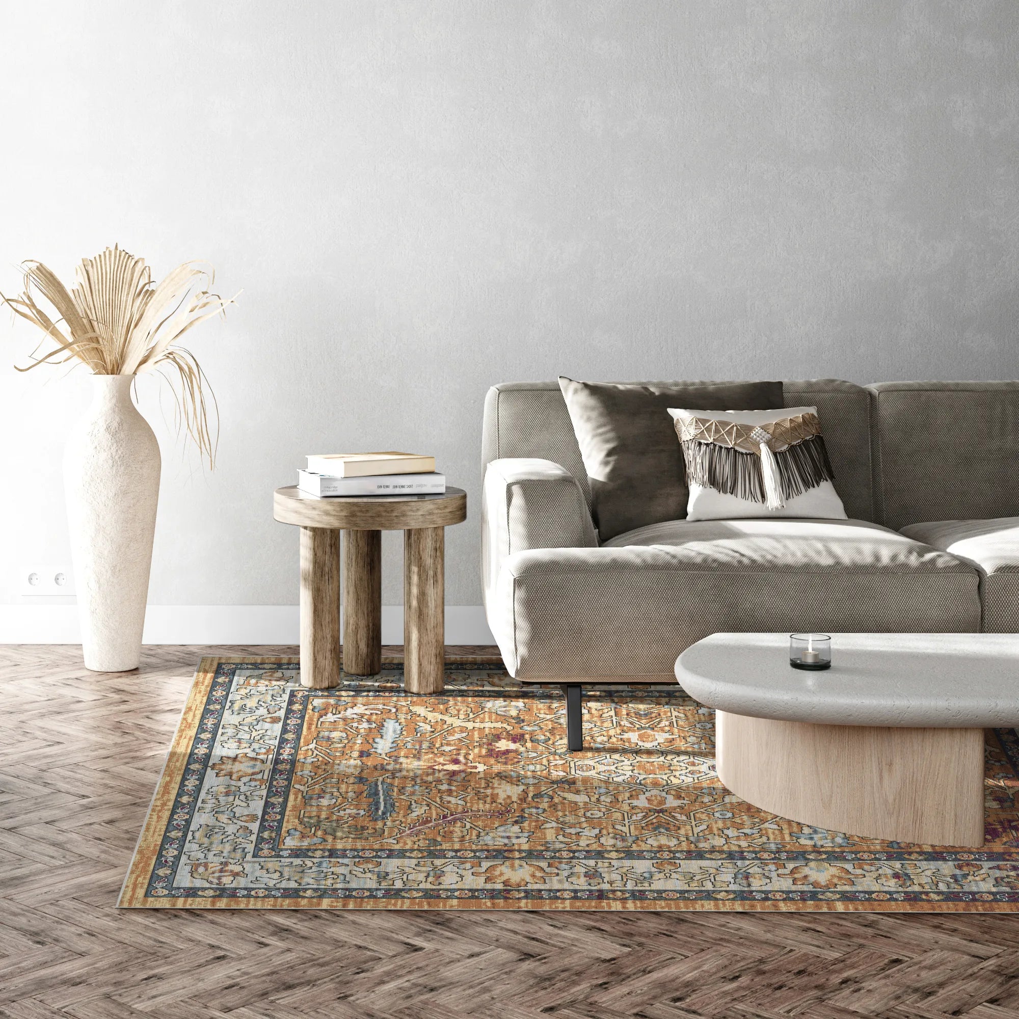 Amber Echo Antique Floral Rug